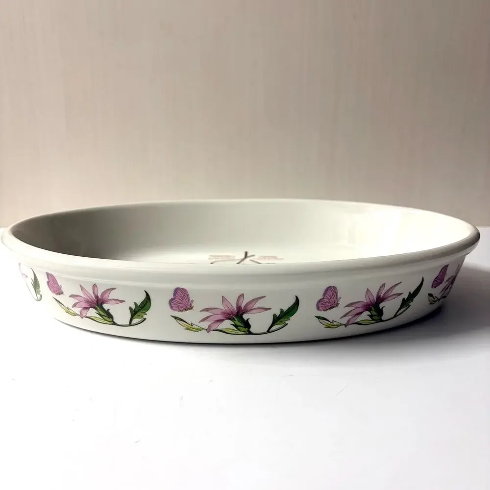 Portmeirion Botanic Garden Oval Baking Dish Aquilegia Slender Gracilis Columbine